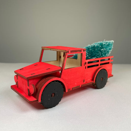 Truck with Christmas Tree - Flat Pack Model Kit by Curious Rabbit ®