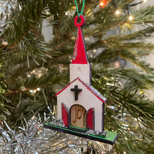 Church Joy Bauble - Handmade Christmas Ornament by Curious Rabbit ®